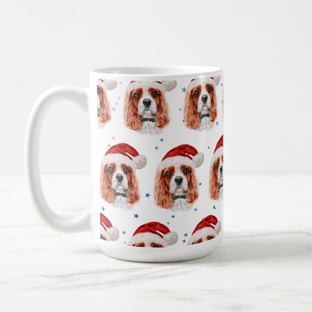 Taza De Café Cavalier King Charles Spaniel Raza de Perro Navida (Izquierda)