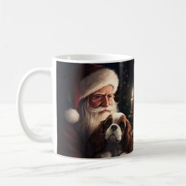 Taza De Café Cavalier King con Navidades festivos de Santa Clau (Izquierda)