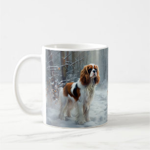 Taza De Café Cavalier King Deja que nieve Navidad Cepillada