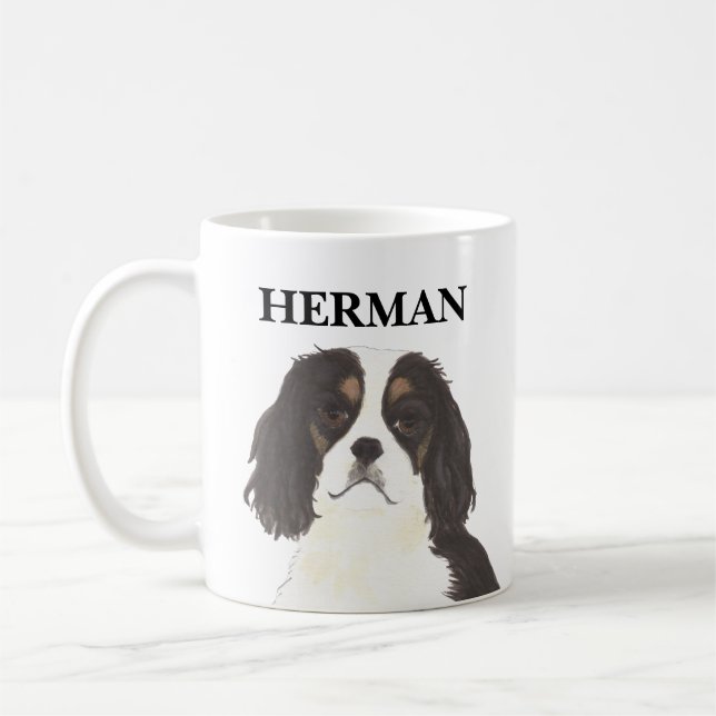 Taza De Café Cavalier Tricolor King Charles Spaniel (Izquierda)