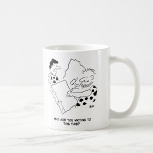 Taza De Café Caveman escribe una carta Personalizado