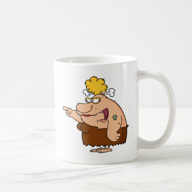Taza De Café Cavewoman divertidos (Derecha)