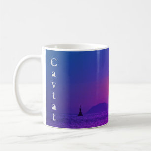 Taza De Café Cavtat, Croacia vista de la puesta de sol Filtro p