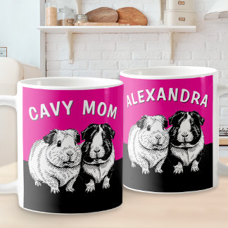 Taza De Café Cavy Mamá Conejillo de Indias Personalizado Lindo
