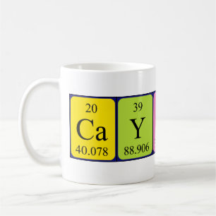Taza De Café Cayson periódica nombre de tabla mug