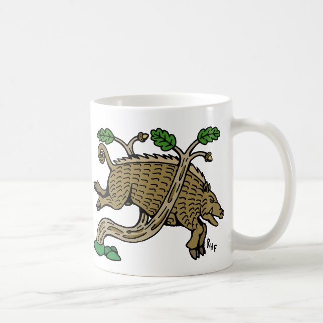 Taza De Café Caza Boar Medieval (Derecha)