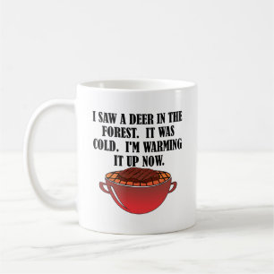 Taza De Café Caza Calentada Cacería Graciosa De Venados