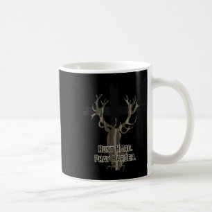Taza De Café Caza Camuflaje Cruz Cristiana Reza Más Duro Ciervo
