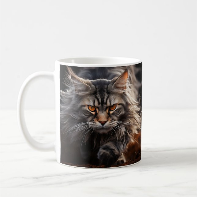 Taza De Café Caza de gato Maine Coon (Izquierda)