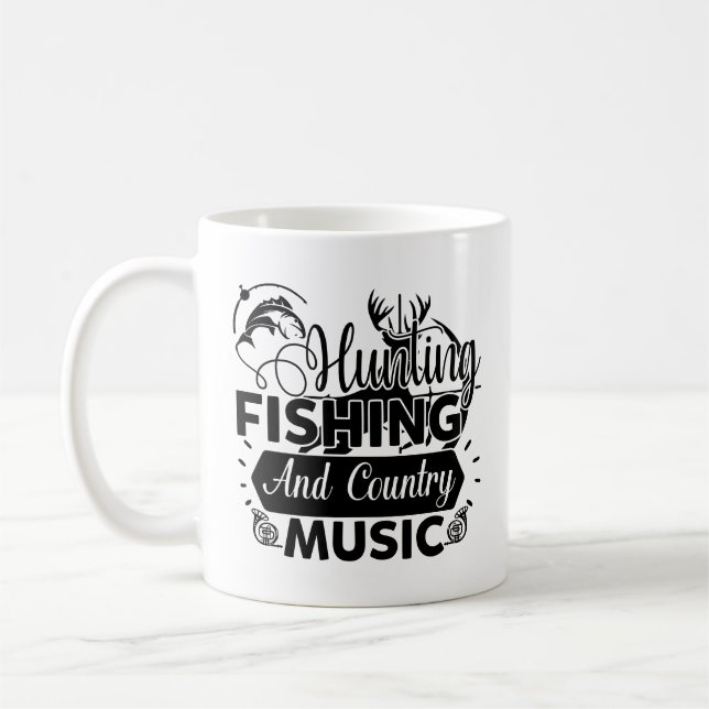 Taza De Café Caza de pesca y música country (Izquierda)