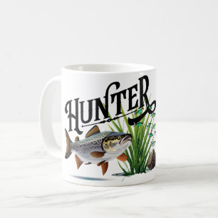 Taza De Café Caza de Truchas de Lago a un Banco de Pececillos