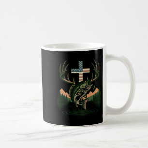 Taza De Café Caza juvenil fe pesca cruz camuflaje cristiano