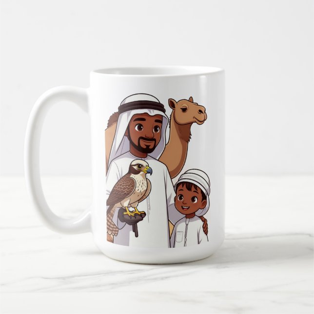 Taza De Café Caza tradicional de halcones árabe (Izquierda)