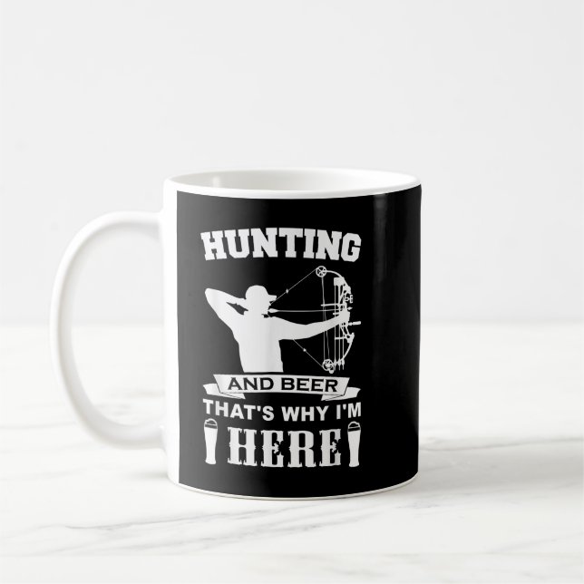 Taza De Café Cazador de camiseta de Bowhunt divertida cazando c (Izquierda)