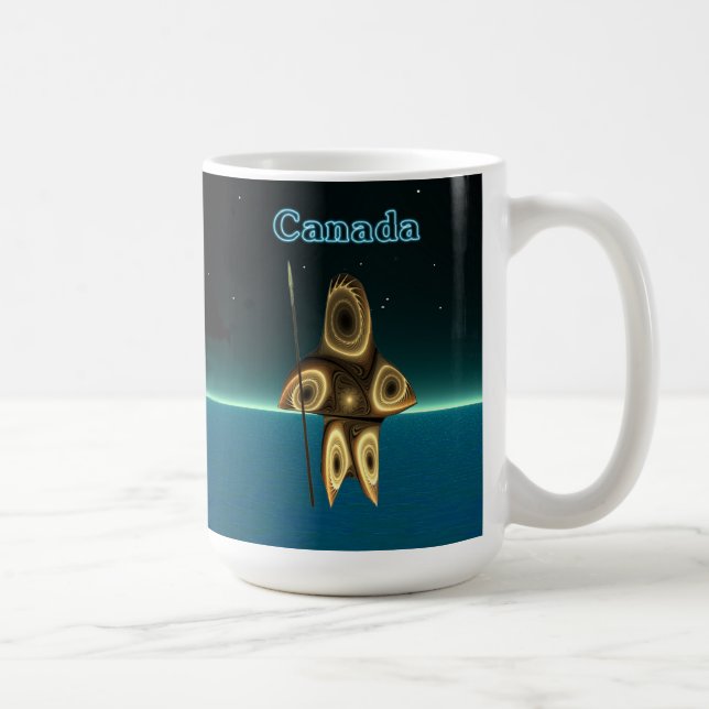 Taza De Café Cazador de inuit fractal - Canadá (Derecha)
