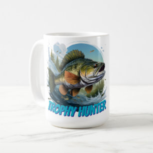 Taza De Café Cazador de Lubinas Trofeo Personalizable 