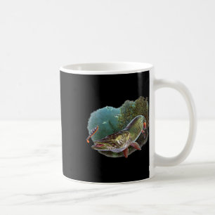 Taza De Café Cazador de lucio Pescador de lucio de pesca con mo