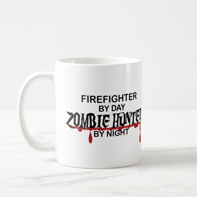 Taza De Café Cazador del zombi del bombero (Izquierda)