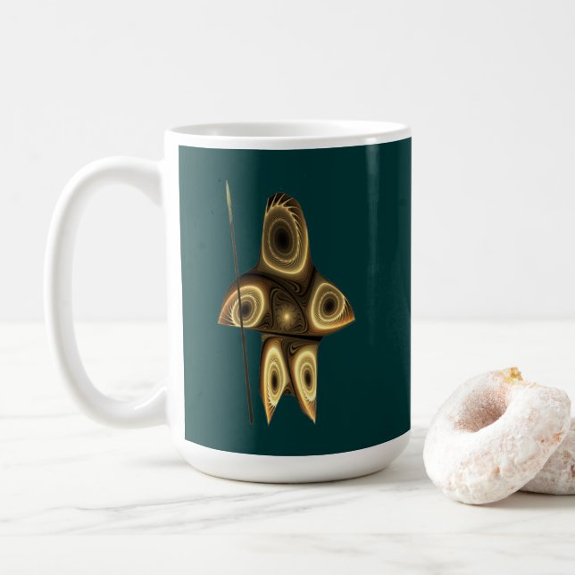 Taza De Café Cazador Inuit Fractal (Con donut)