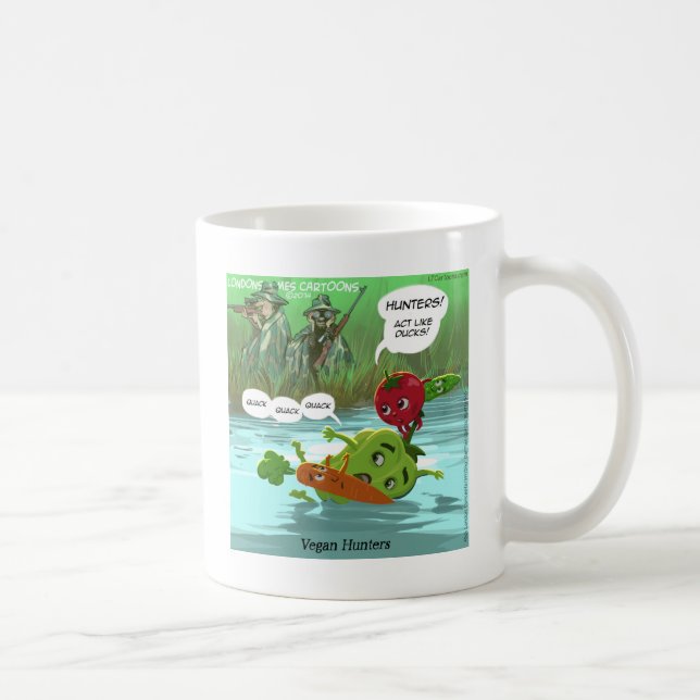 Taza De Café Cazadores Veganos Divertidos (Derecha)
