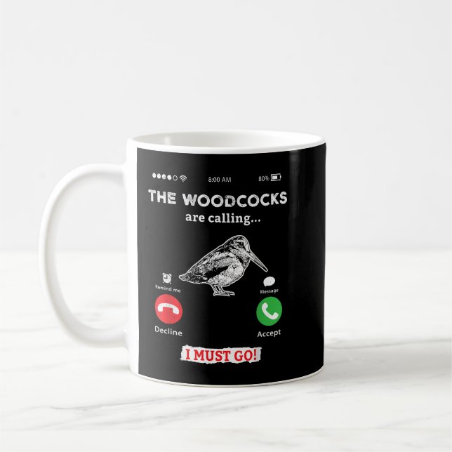 Taza De Café Cazando pájaro Woodcock - llamadas telefónicas div (Izquierda)