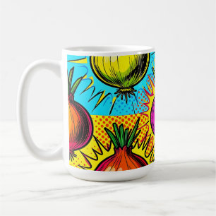 Taza De Café Cebollas Coloridas Pop Art