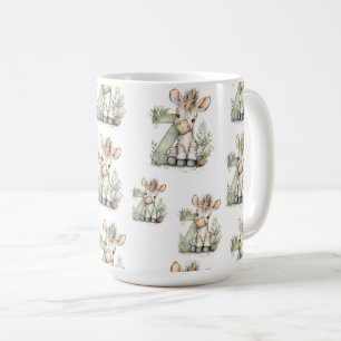Taza De Café Cebra alfabeto de animales bebés en acuarela linda