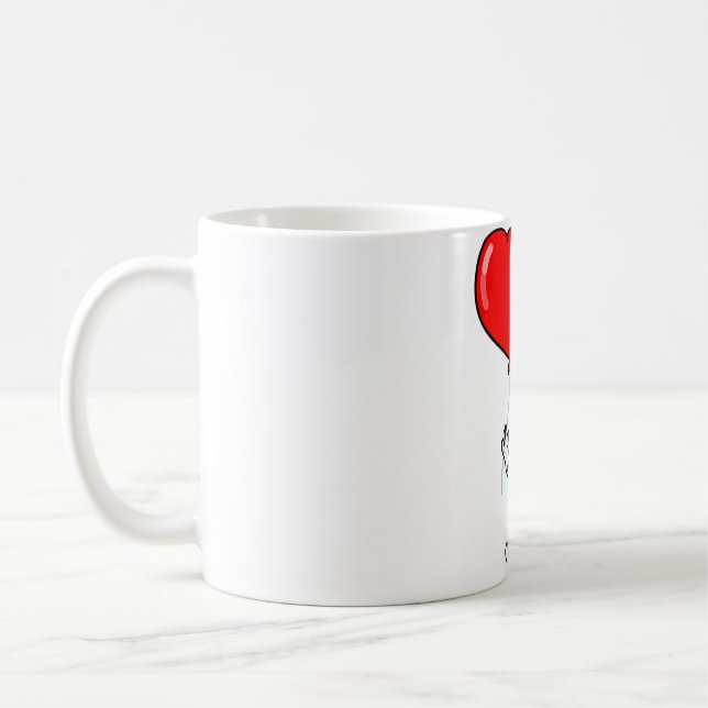 Taza De Café Cebra con Día de San Valentín de globo cardíaco ce (Izquierda)