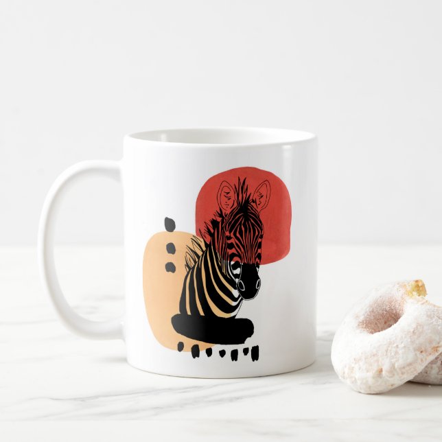 Taza De Café Cebra de animal salvaje (Con donut)