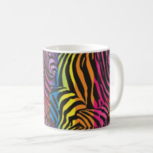Taza De Café Cebra de rayas arcoíris