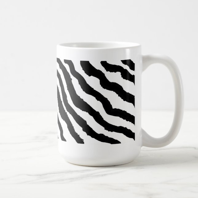 Taza De Café Cebra de rayas en blanco y negro (Derecha)