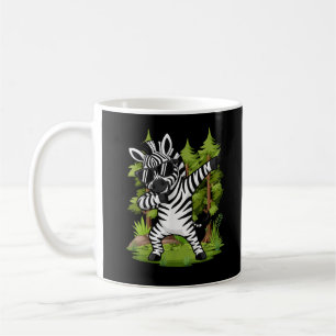 Taza De Café Cebra divertida haciendo dab Bailarín Cebra Adorab