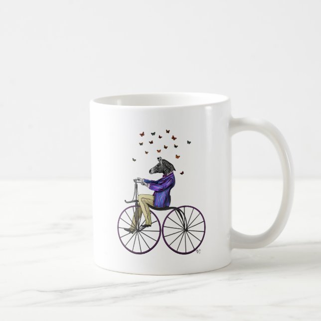 Taza De Café Cebra En Bicicleta (Derecha)