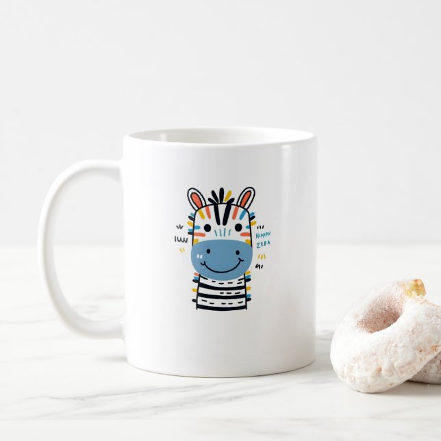 Taza De Café Cebra Feliz (Con donut)