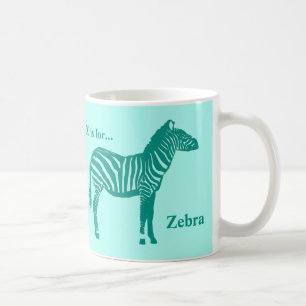 Taza De Café Cebra - Turquesa y Aqua
