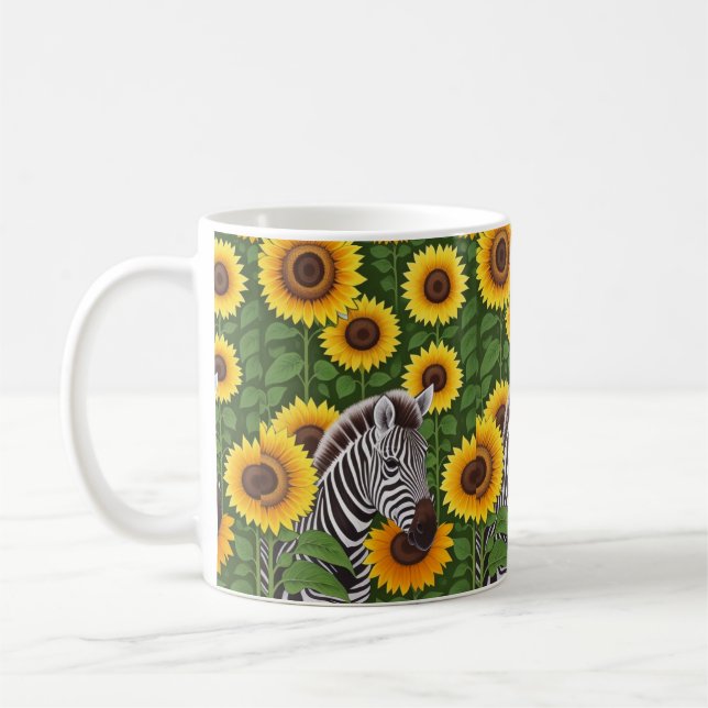 Taza De Café Cebra Y Sunflower (Izquierda)