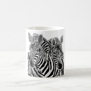Taza De Café Cebras - Abrazo - Dibujo
