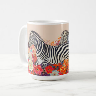 Taza De Café Cebras en Flores