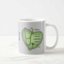 Taza De Café Cefalea Verde Enfermero de cuidados cardíacos