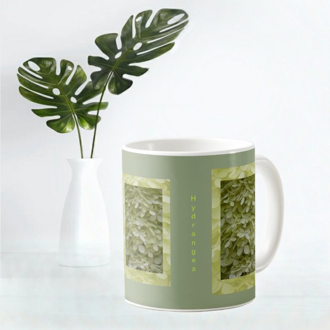 Taza De Café Celadon Green Hydrangea Floral (Subido por el creador)