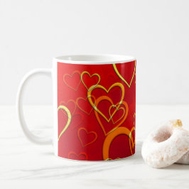 Taza De Café Celebra el amor rojo corazón tazón clásico