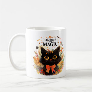 Taza De Café Celebra la Magia – Gato de Halloween