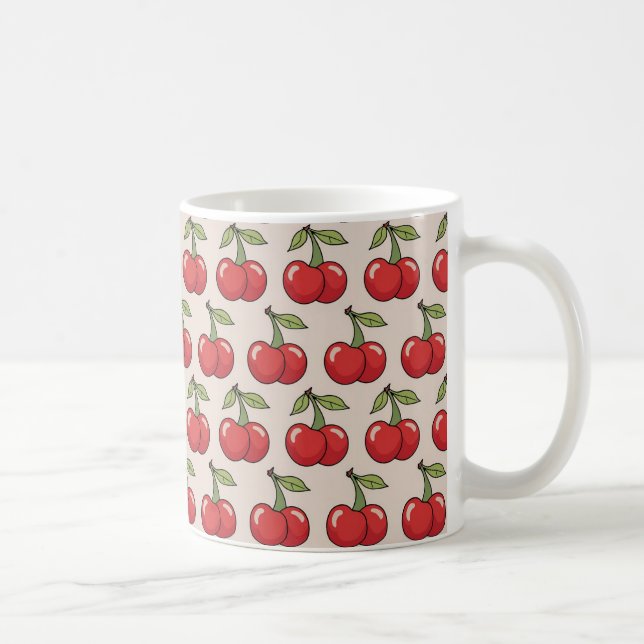 Taza De Café Celebra tu amor por las cerezas (Derecha)