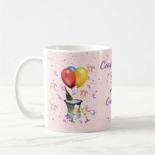 Taza De Café Celebración de Felicitación de Graduado Rosa