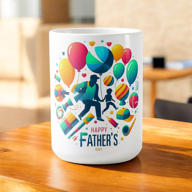 Taza De Café Celebración de globos del Día del Padre (Subido por el creador)