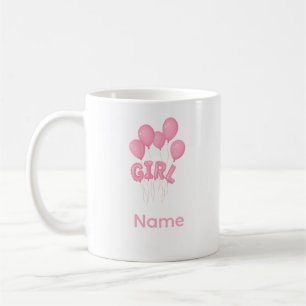 Taza De Café Celebración de globos para niña bebé rosa - Hermos