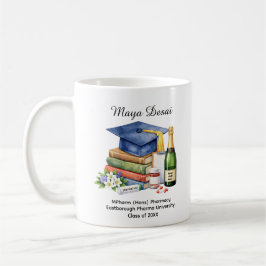 Taza De Café 🎓 Celebración de Graduación en Farmacia  Nombre y