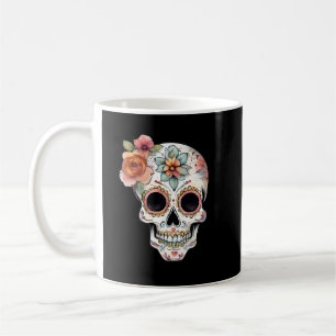 Taza De Café Celebración de la Calavera de Azúcar Floral