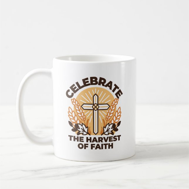 Taza De Café Celebración de la cosecha de la fe - Arte Inspirad (Izquierda)