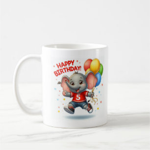 Taza De Café Celebración de los Cinco Grandes: Elefante con Glo
